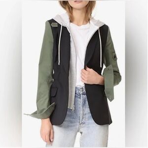 Veronica Beard Black and Green Utility Jacket